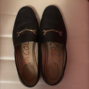 Sam Edelman Black and Gold Slip-On Loafers